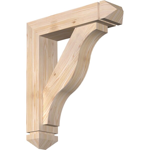Ekena Millwork Funston Arts and Crafts Smooth Bracket w/ Offset Brace, Douglas Fir, 5 1/2"W x 22"D x 26"H BKT0604X22X26FST03SDF - main